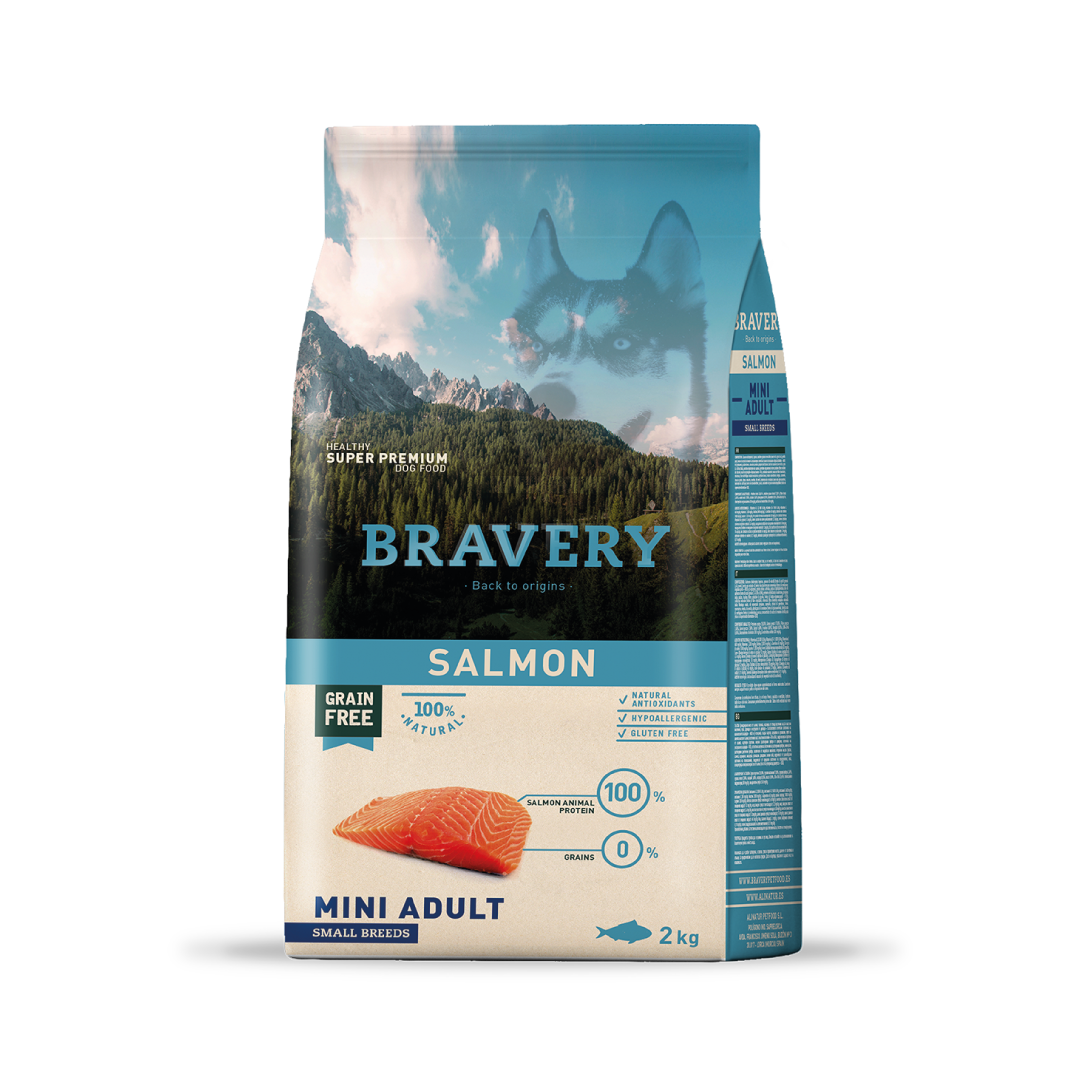 BRAVERY SALMON MINI ADULT SMALL BREEDS 2 kg.