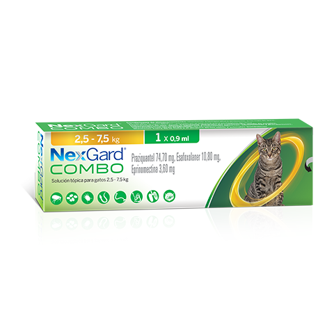 NEXGARD COMBO - PIPETA GATOS 2.5 a 7.5 kg.