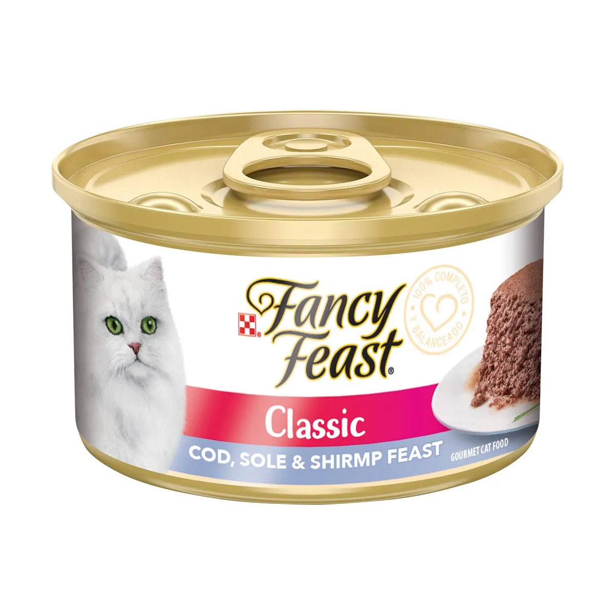FANCY FEAST LATA MOUSSE PESCADO Y CAMARON 85 gr.