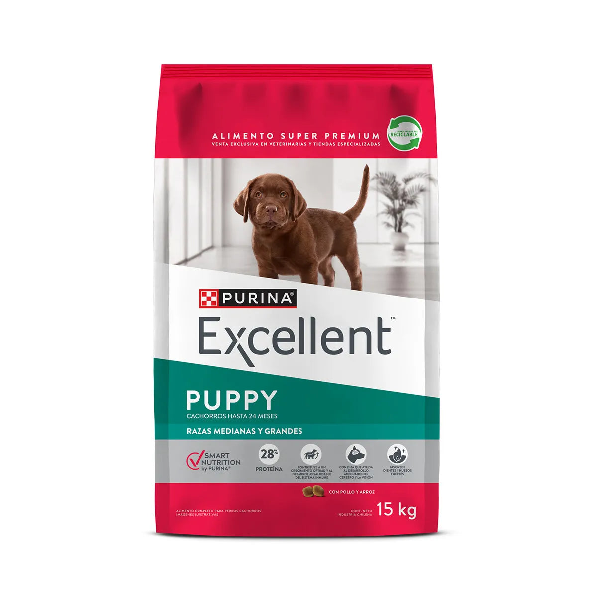 PURINA EXCELLENT CACHORROS RAZAS MEDIANAS Y GRANDES 15 kg.