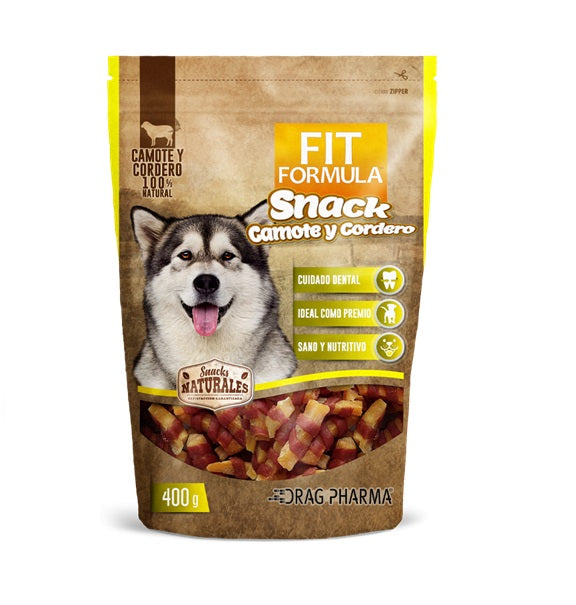 FIT FORMULA DOG SNACK NATURALES CAMOTE Y CORDERO 400 gr.