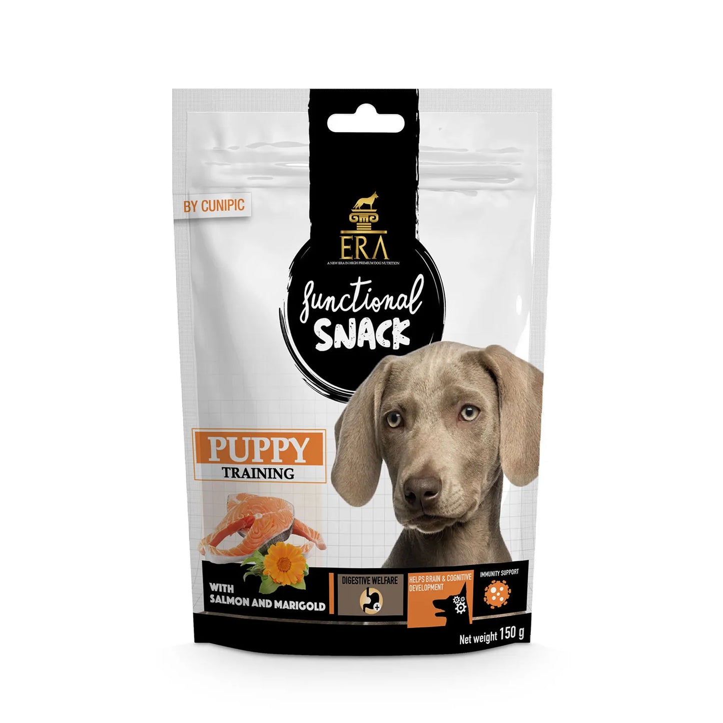 ERA SNACK FUNCIONAL TRAINING CACHORROS SALMON Y CALENDULA 150 gr.