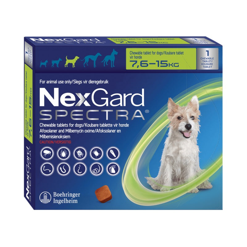 NEXGARD SPECTRA 7,6 A 15 kg. 1 COMPRIMIDO