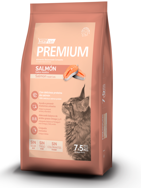 VITAL CAN PREMIUM GATO ADULTO SALMON 7.5 kg.