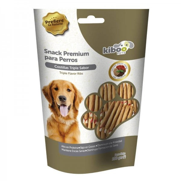 KIBOO PETS SNACK PREMIUM COSTILLAS TRIPLE SABOR