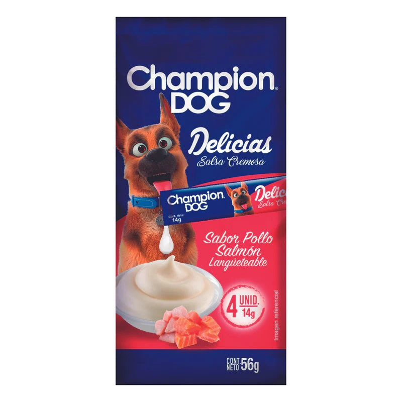 CHAMPION DOG DELICIAS POLLO SALMON 4 UNID.
