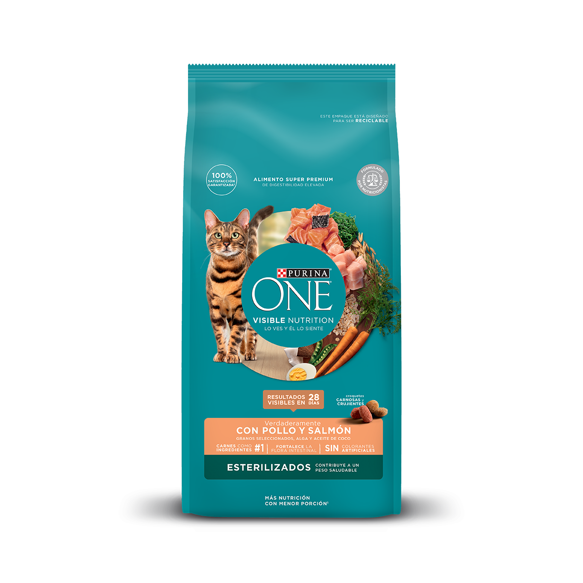 PURINA ONE CAT ESTERILIZADOS POLLO Y SALMON 2 kg.