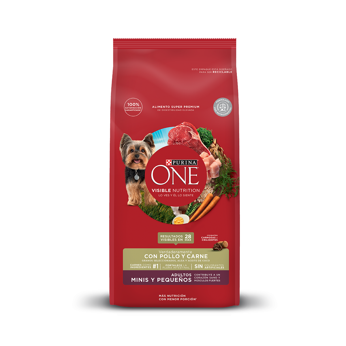 PURINA ONE DOG ADULTOS MINIS Y PEQUEÑOS POLLO Y CARNE 2 kg.