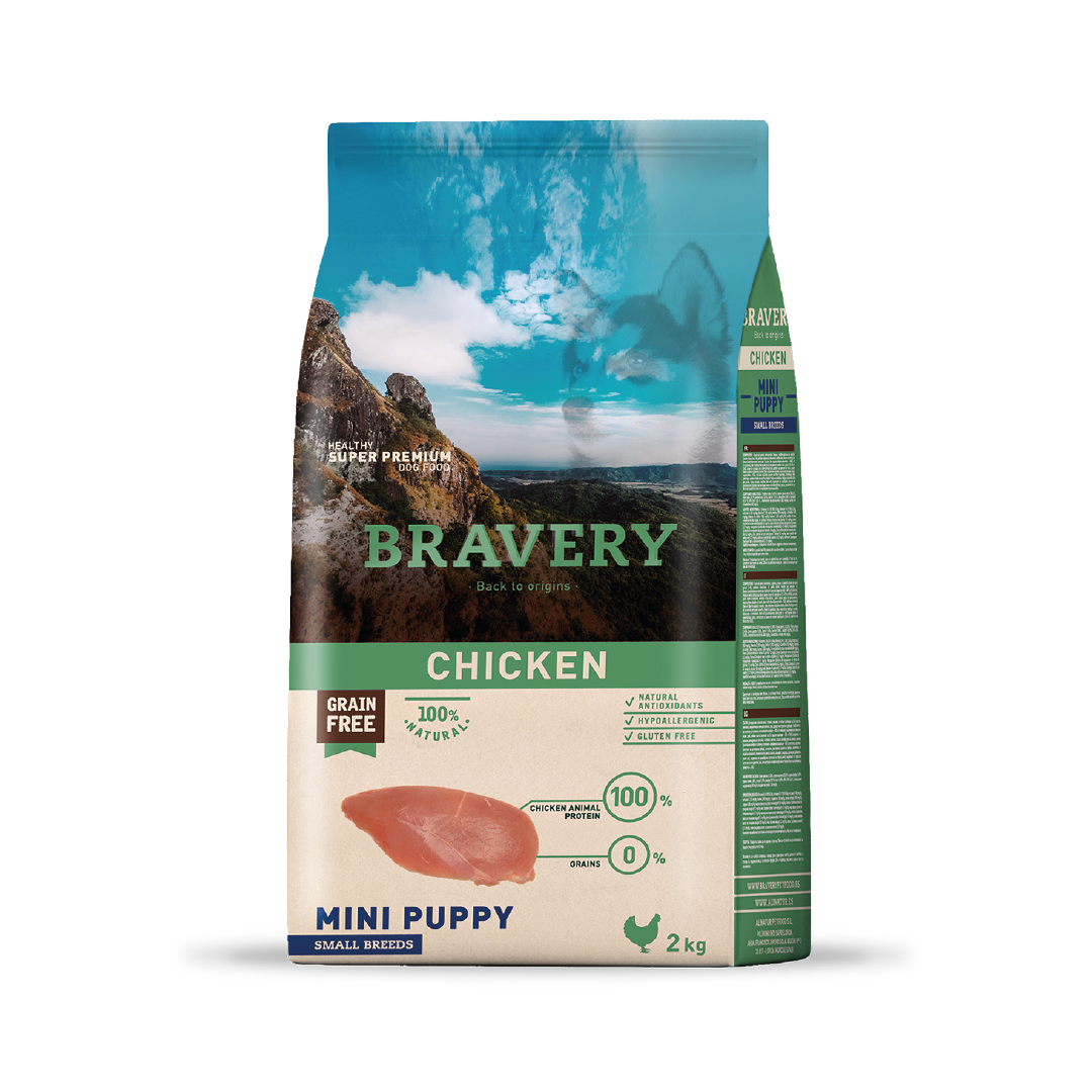 BRAVERY CHICKEN MINI PUPPY SMALL BREEDS 2 kg.