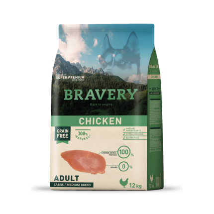 BRAVERY CHICKEN ADULT LARGE / MEDIUM BREEDS 12 kg.