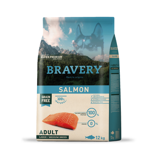 BRAVERY SALMON ADULT LARGE / MEDIUM BREEDS 12 kg.