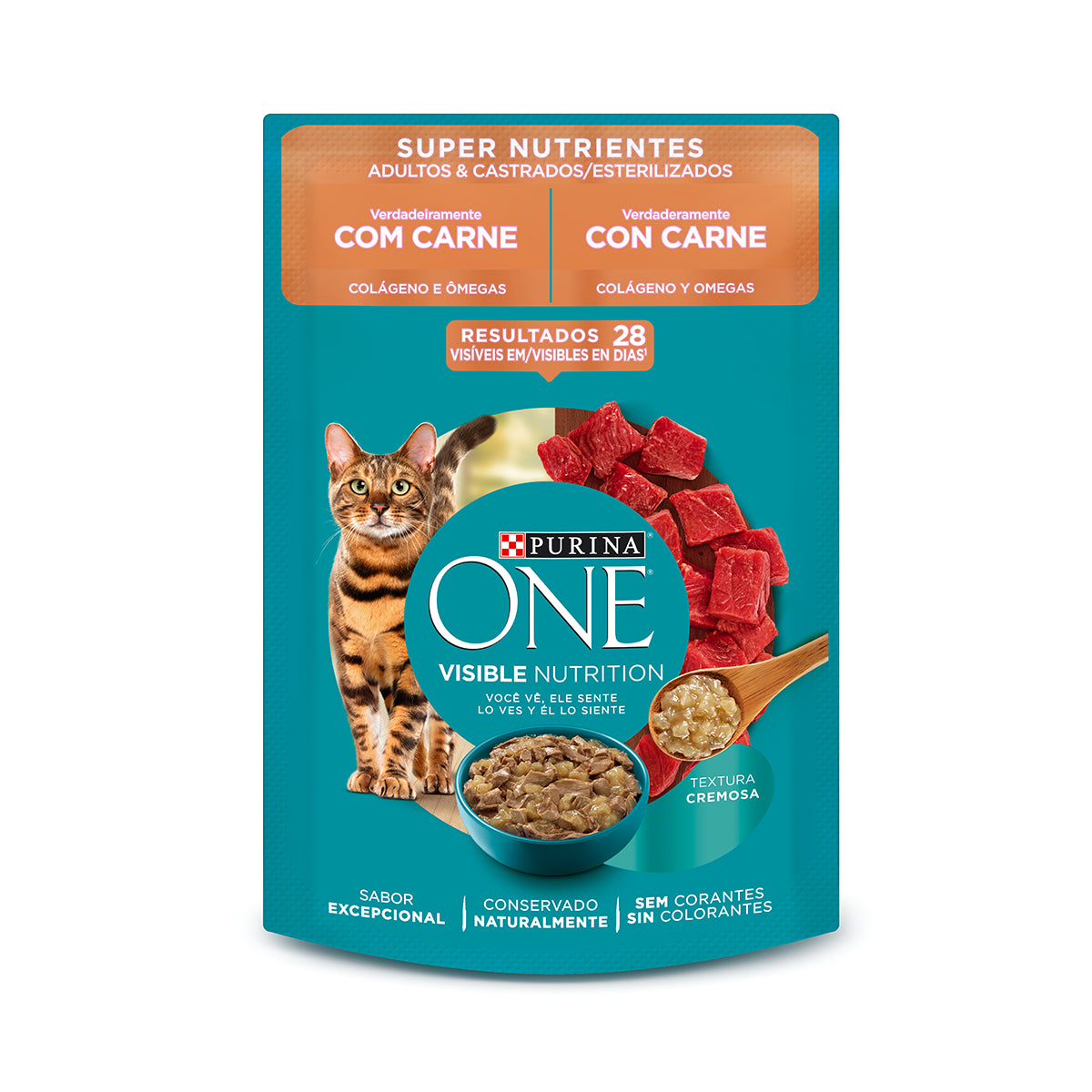 PURINA ONE CAT POUCHE SUPER NUTRIENTES CARNE 85 gr.