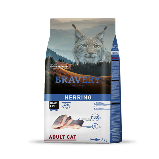 BRAVERY HERRING ADULT CAT 2 kg.