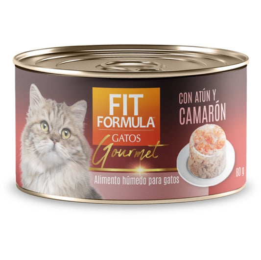 FIT FORMULA CAT LATA GOURMET ATUN Y CAMARON 80 gr.