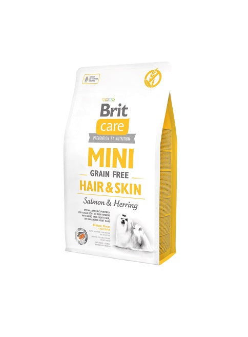 BRIT CARE DOG MINI GRAIN FREE HAIR & SKIN - SALMON & HERRING 2 kg.