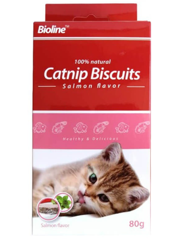 BIOLINE CATNIP BISCUITS SALMON 80 gr.