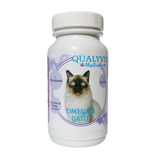 QUALYVIT OMEGA 3 GATOS - Comprimido masticable