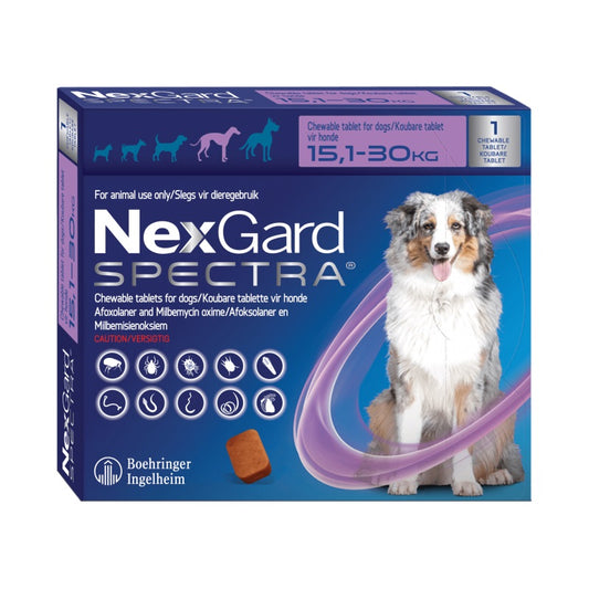 NEXGARD SPECTRA 15,1 A 30 kg. 1 COMPRIMIDO