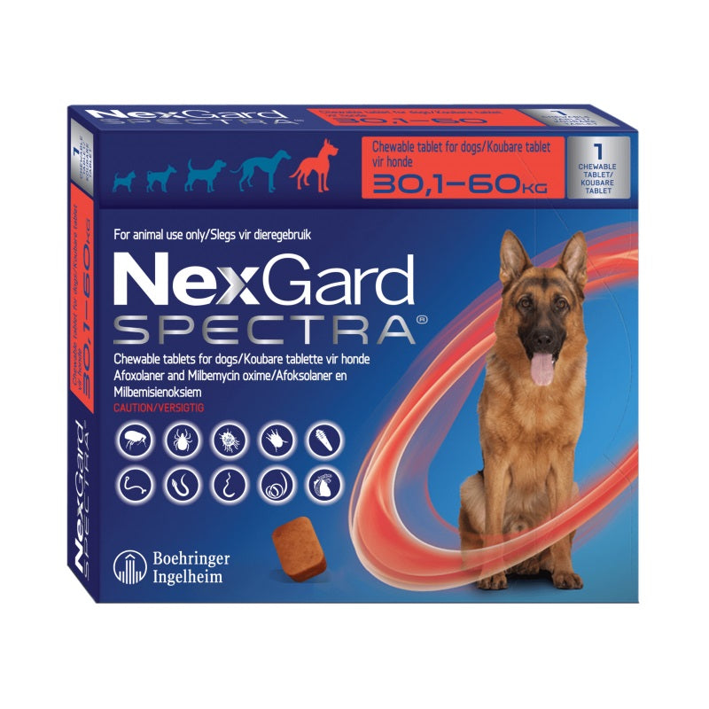 NEXGARD SPECTRA 30,1 A 60 kg. 1 COMPRIMIDO