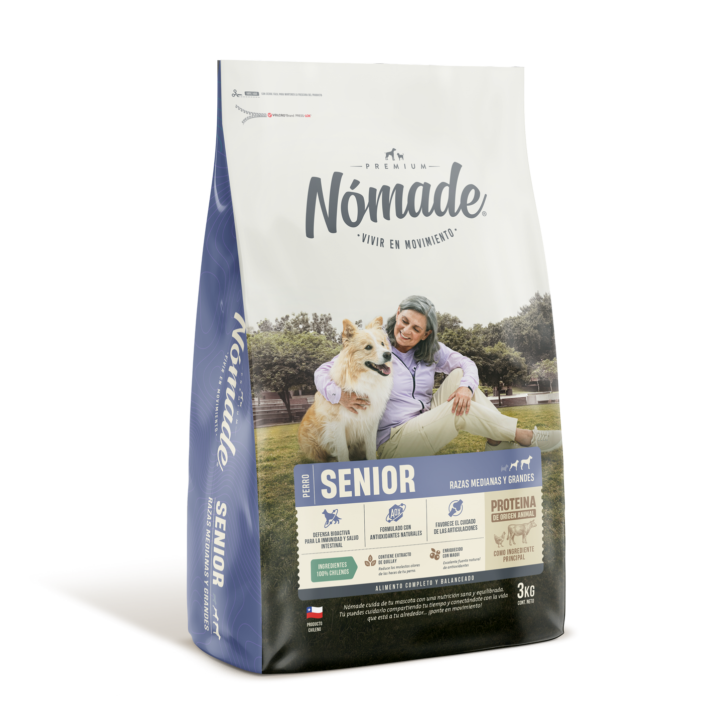 NOMADE SENIOR RAZAS MEDIANAS Y GRANDES 15 kg.