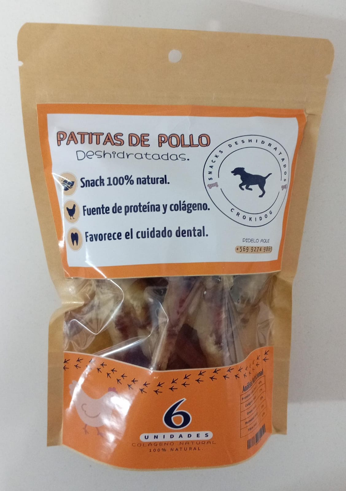 CROKIDOG PATITAS DE POLLO DESHIDRATADAS 6 UNID.
