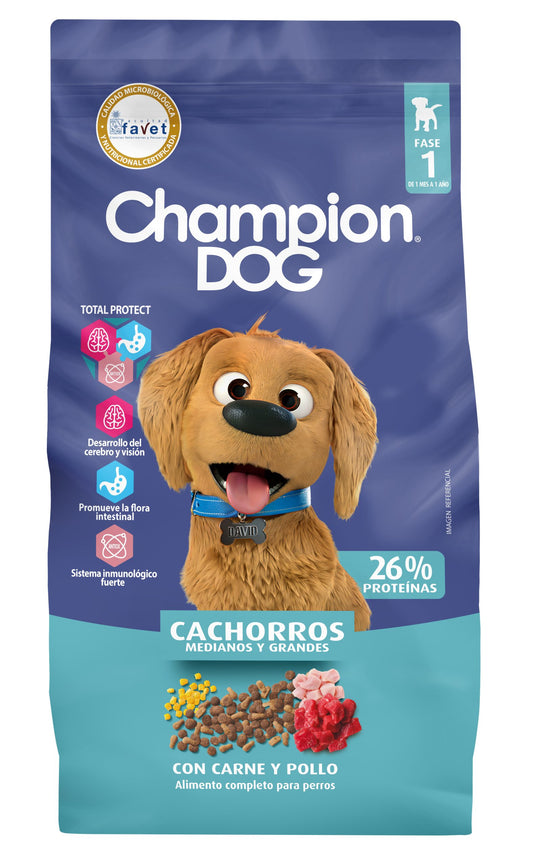 CHAMPION DOG CACHORROS MEDIANOS Y GRANDES 18 kg.