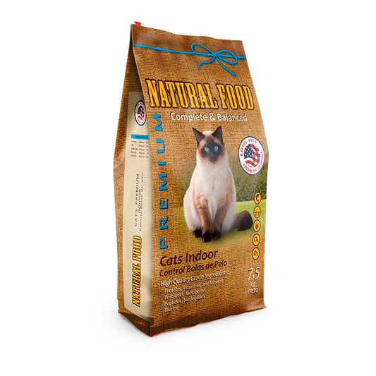 NATURAL FOOD GATOS INDOOR CONTROL BOLAS DE PELO 7.5 kg.