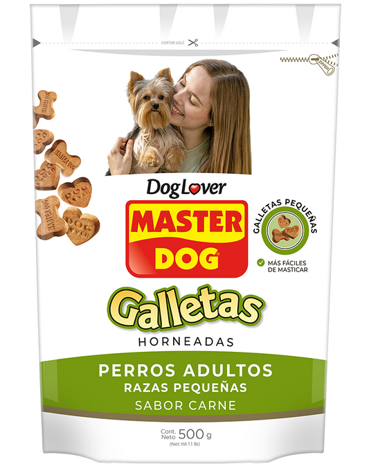 MASTER DOG GALLETAS ADULTOS RAZAS PEQUEÑAS CARNE 500 gr.