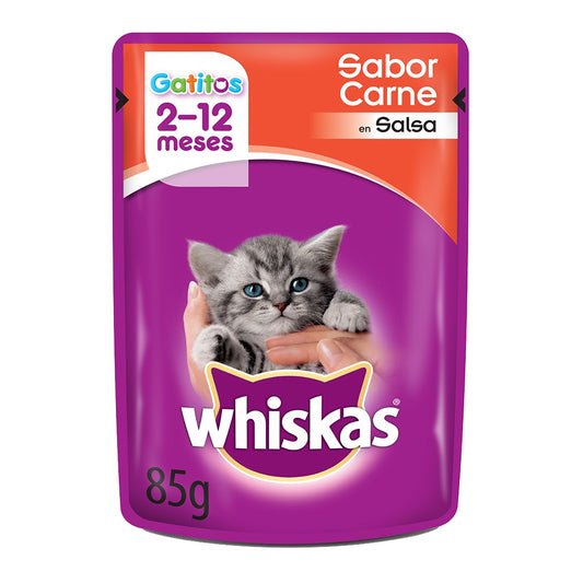 WHISKAS POUCH GATITOS CARNE 85 gr.