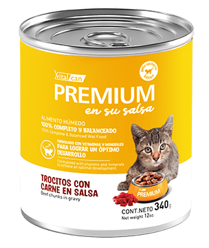 VITAL CAN PREMIUM EN SU SALSA LATA GATITO TROCITOS 340 gr.
