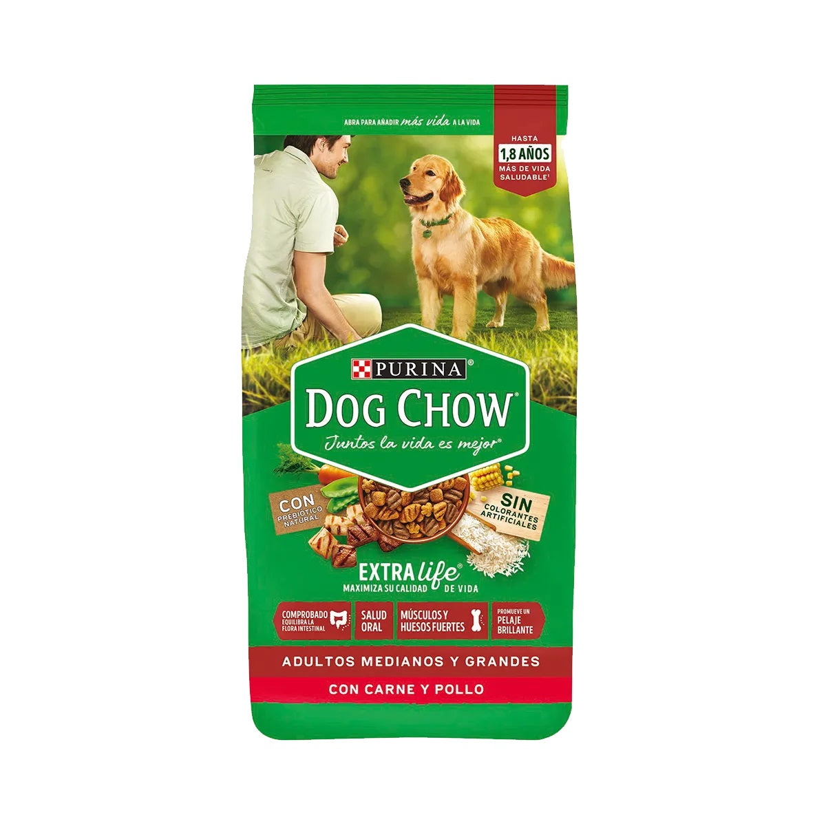 DOG CHOW EXTRALIFE ADULTOS MEDIANOS Y GRANDES CARNE Y POLLO