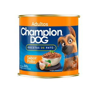 CHAMPION DOG LATA ADULTOS RECETAS DE PATE POLLO 315 gr.