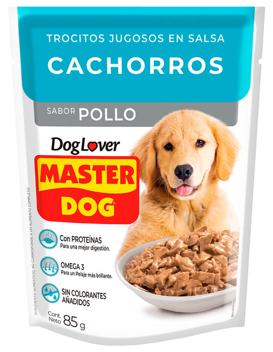 MASTER DOG POUCH CACHORROS TROCITOS EN SALSA POLLO 85 gr.