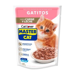 MASTER CAT POUCH GATITOS CARNE LECHE 85 gr.