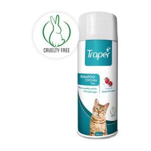 TRAPER SHAMPOO ESPUMA SECA FRAMBUESA GATOS 170 ml.