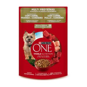 PURINA ONE DOG POUCHE MULTI PROTEINAS CARNE POLLO Y CORDERO 85 gr.
