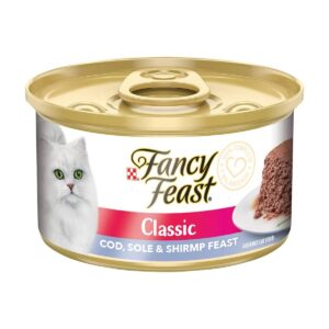 FANCY FEAST LATA MOUSSE PESCADO Y CAMARON 85 gr.