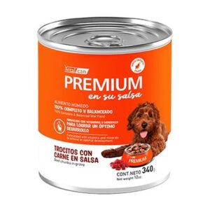 VITAL CAN PREMIUM EN SU SALSA LATA CACHORRO TROCITOS DE CARNE 340 gr
