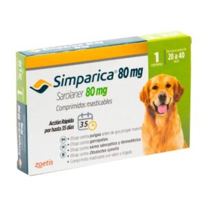 ZOETIS SIMPARICA - SAROLANER 80 mg. - 20 A 40 kg.