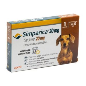ZOETIS SIMPARICA - SAROLANER 20 mg. - 5 A 10 kg.