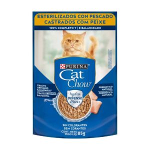 CAT CHOW POUCH ADULTOS ESTERILIZADOS PESCADO 85 gr.