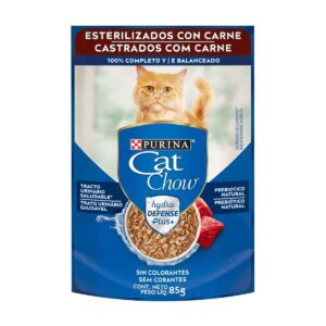 CAT CHOW POUCH ADULTOS ESTERILIZADOS CARNE 85 gr.
