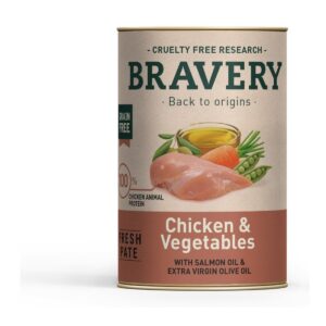 BRAVERY LATA POLLO Y VEGETALES 290 gr.